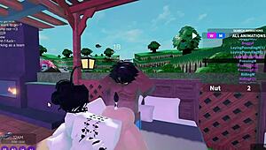 two bunnies and a bull in interracial fun