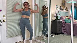 sexy milf gym workout clothes try on haul - sfw - tabithaxxx