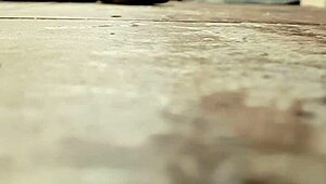 Wife caught masturbating pussy with showerhead in bath.