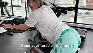 petite blonde lures gym stranger home for INTENSE CREAMPIE in hairy pussy