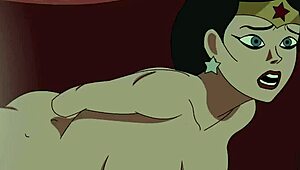 Giganta dominates Wonder Woman in solo masturbation session