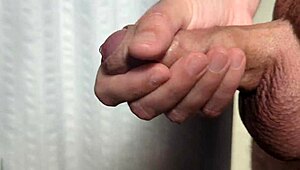 Early morning light captures an intense solo cumshot