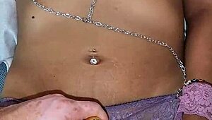 Wifey Plays In Bedroom With Purple Lingerie