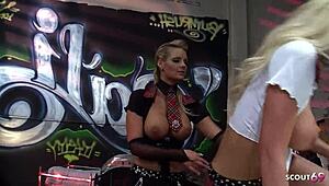 Watch the cosplay teen and mature mistress ride the old guy's big dick?