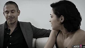 Babysitter teen gets fucked by creepy guy with big cock