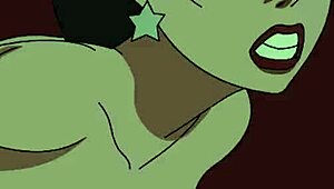 Giganta dominates Wonder Woman in solo masturbation session