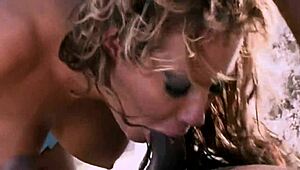 Hey, wanna see a huge black cock drill two chicks’ holes outdoors?