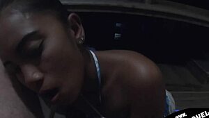 Petite Thai Girl Sucks My Cock on the Balcony with Friends Nearby. Outdoor Fun Turns Wild and Hot!