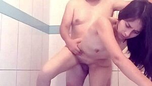 My boyfriend comes home tired, so I give him a wet milky bath to convince him again