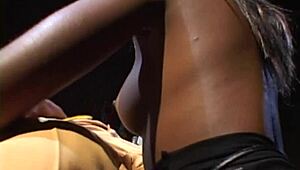 ebony skinny girl gives blowjob and facial in analicious scene