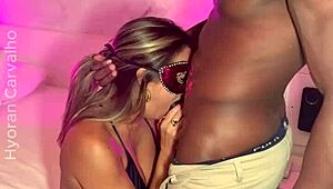 Wife Surrenders to BBC in Front of Cuckold After Party