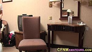 Hey, Watch This Clothed Cougar Tug That Dick Hard!