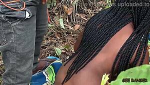 ebony latina has holiday sex in the bush