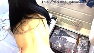 Did she show her face with glasses in public train sex?