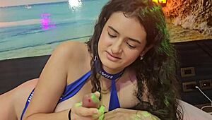 Latina with big natural tits guides masturbation to orgasm