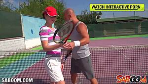 young redhead feels pleasure from big cock fucking