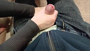 Bold handjob grips classmate's cock during intense lecture