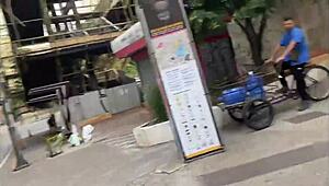 Brazilian Young 18+ Girls on Leashes in Sao Paulo Street Display