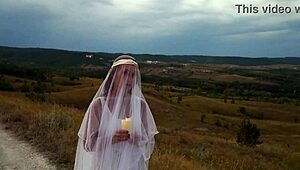 To the top of the hill.