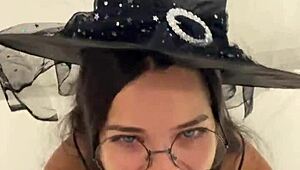 Debora Prado dresses as witch for Halloween deepthroat 😈