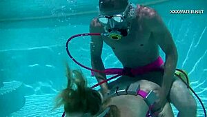Man, Cruz gives blowjobs in the pool, cum just everywhere underwater!