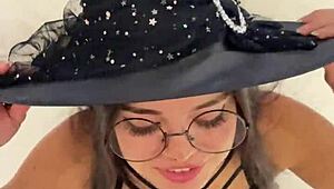 Debora Prado dresses as witch for Halloween deepthroat 😈