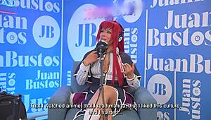 multiple orgasms of evybubbles cosplay riding the sybian on juan bustos podcast