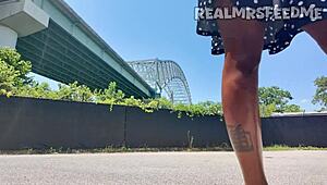 real memphis dick eater deepthroats monster cock blowjob outdoor public big ass natural tits