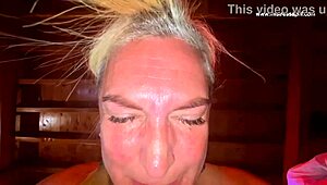 Ebony dominatrix Mistress April trains Rosie in pee toilet slavery with deepthroat and assfucking.