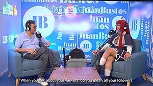 multiple orgasms of evybubbles cosplay riding the sybian on juan bustos podcast