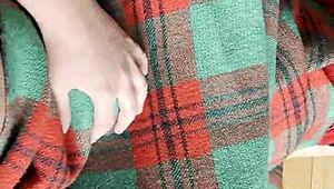 shy neighbor licks pussy intensely under blanket