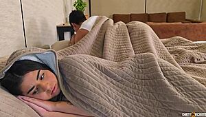 i fuck my girlfriend's stepmom, she catches us, and convinces us to have a threesome.