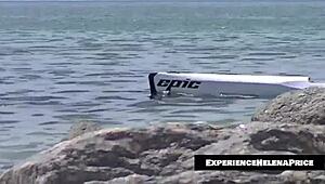 exhibitionist wife nikki brooks teases cuban beach voyeurs with sheer striptease.