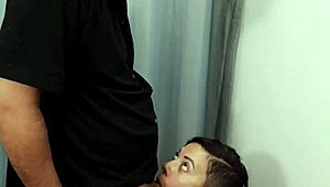 a perverted couple fucks in the store dressing room