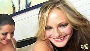 While These Two Bitches Play with Each Other Two Ass Hungry Guys Get Ready