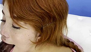 Young Redhead Marina Gold Tries Out BBC In Intense Role Play With Anal Fingering