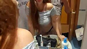 Fucking and squirting in the toilet