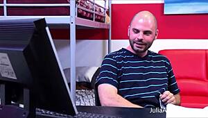 Big titty teacher Julia Ann interacts with her student's stiff dick