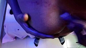 Amateur couple starts with sensual clit licking on her wet ebony pussy. Then he pounds deep with big black cock until squirting.