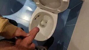 Fucking and squirting in the toilet