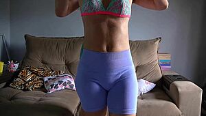 tight spandex leggings dry hump until cum in underwear