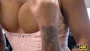 i watch the car mechanic's anus get tongued by a sexy short-haired beauty in heels