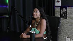 Client explores curiosity with Vicky Menage in sheer red lingerie and group play