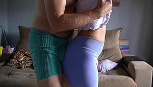 tight spandex leggings dry hump until cum in underwear