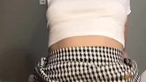 brunette sucking dick then cowgirl style pov with cheating student