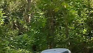 Latina Petite 18+ Gives Blowjob In The Mountain With Big Natural Tits