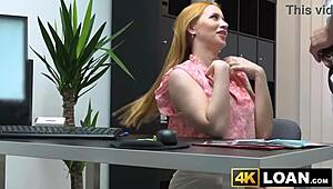 hey needy blonde, suck my huge cock in the office for new furniture - big tits blowjob and doggystyle ride