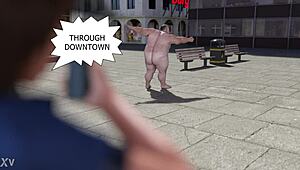 Emma's sexy public dance with a big cock 😏