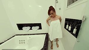 Busty Shemale Rides After Workout Session