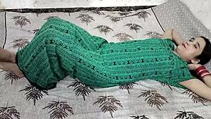 Intriguing homemade scene of indian couple celebrating new year night